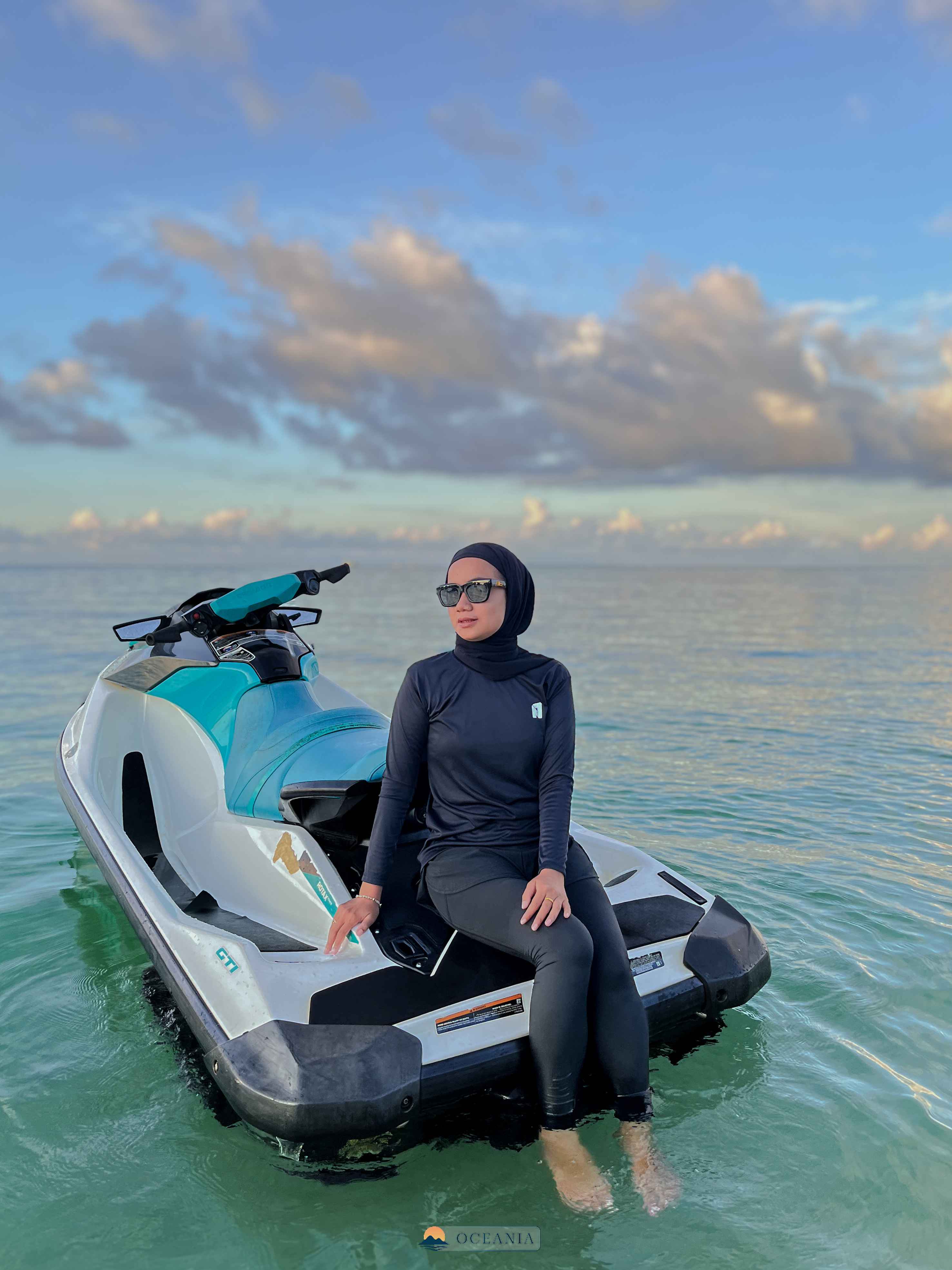 Just a girl, her jet ski, and the beautiful Belitung sea.